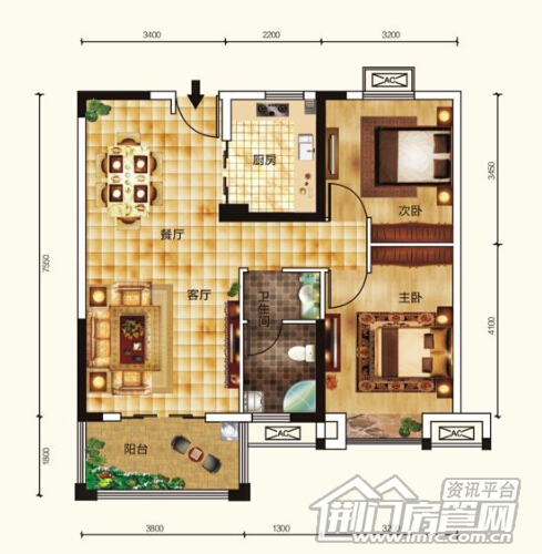 中国铁建·公园3326户型
