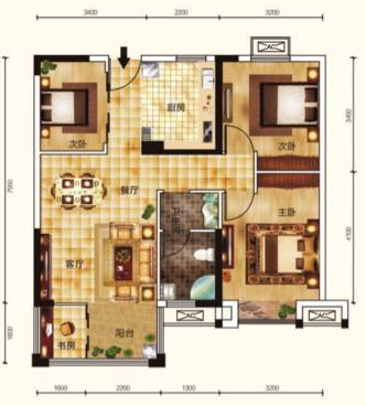 中国铁建公园3326户型