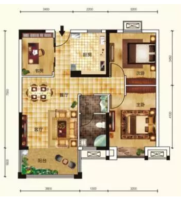 中国铁建公园3326户型