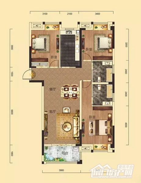 中国铁建公园3326户型图