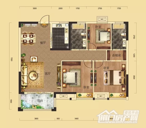 中国铁建公园3326户型图