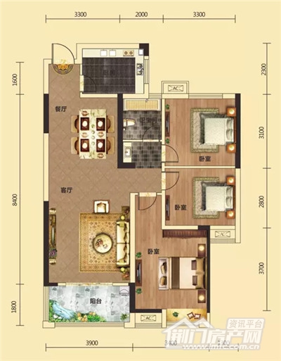 中国铁建·公园3326户型.jpg